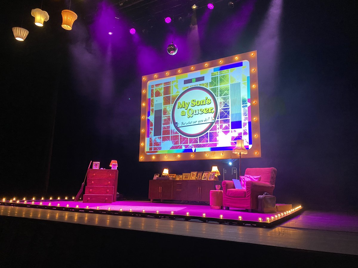 We had front row seats for <a href="/MySonsAQueer/">My Son’s A Queer (But What Can You Do?)</a> tonight, and eff me it was INCREDIBLE! Daughter and I were sobbing at the end, so brilliantly written and performed by Rob Madge. And despite their Dad’s (genuine) concern, it doesn’t appear to have turned my son gay. Yet….