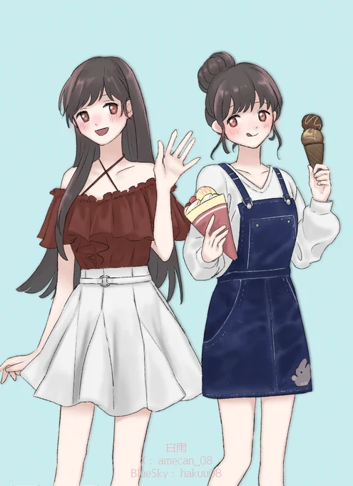 頑張って色塗ったので、ついでに見てください 他にも描きたい服あったけど絞りました…