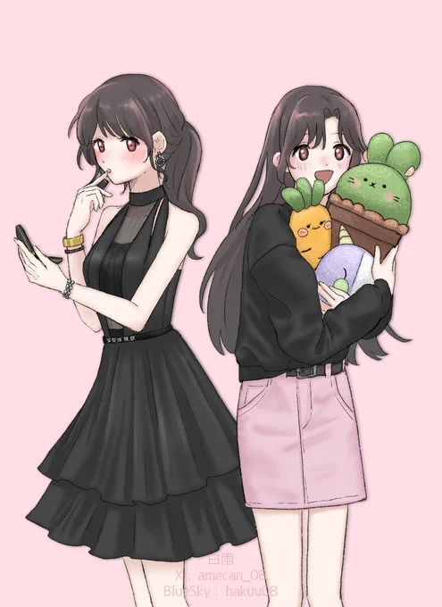 頑張って色塗ったので、ついでに見てください 他にも描きたい服あったけど絞りました…