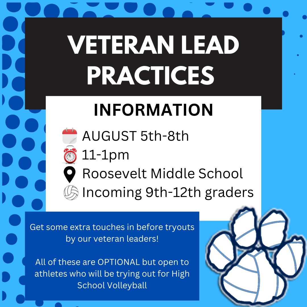 ❗️VETERAN LEAD PRACTICES 🔜

⭐️Come get some extra reps in before tryouts! 
⭐️All drills &amp; games will be lead by veteran players. 
⭐️No coaches