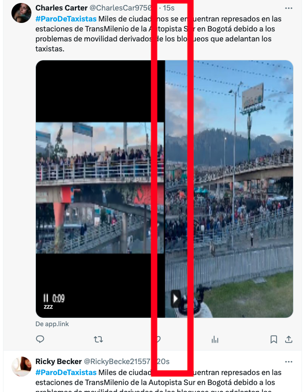 hyperconectado's tweet photo. A esta hora, un actor no identificado, usa una botnet para posicionar artificialmente en X el tag #ParoDeTaxistas . Una de las 8 cuentas identificadas trina cada 5 segundos el mismo mensaje. Así lo ha hecho durante todo el día. https://t.co/rFiKFHt6SW