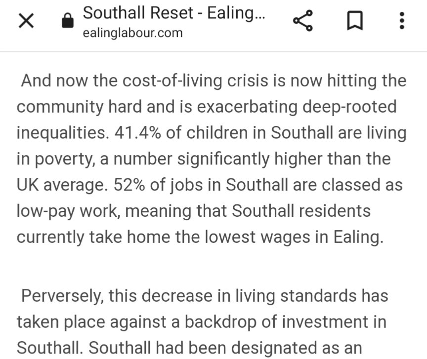 DvdMrsdn's tweet photo. @EL4JC @deirdrecostigan @jamesmurray_ldn @RupaHuq 41.4% of children in Southall are living in poverty, a number significantly higher than the UK average. 52% of jobs in Southall are classed as low-pay work, meaning that Southall residents currently take home the lowest wages in Ealing. https://t.co/XA3KHBzSlO