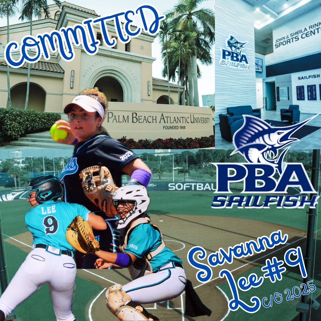 Congrats to <a href="/Savanna_lee09/">Savanna Lee</a> on your commitment to play softball <a href="/SailfishSB/">PBA Softball</a> ! Since the moment you joined the team you’ve been nothing but a positive impact.Your kind heart, constant smile, humor, hard work, loyalty and determination are top notch. I couldn’t be more proud of you.