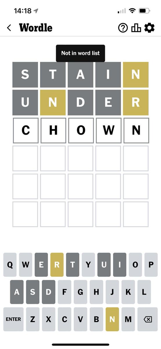 leethesojourner's tweet photo. Happened again today. Get it together NYT Games... https://t.co/ekdpkujzix
