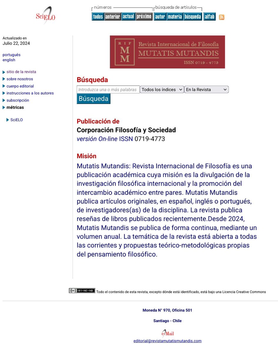Mutatis Mutandis: Revista de Filosofía tweet media