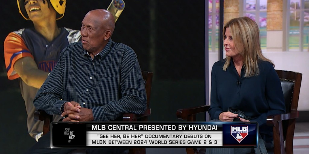 Grassroots Baseball (@grassrootsbb) on Twitter photo ICYMI: Last Friday, @JeanFruth joined <a href="/MLBNetwork/">MLB Network</a> and <a href="/FergusonJe2831/">Fergie Jenkins</a> to announce the launch of our new #SeeHerBeHerFilm, premiering between Games 2 & 3 of the 2024 #WorldSeries 👏
Check out the #SeeHerBeHer website to watch the full interview now: bit.ly/3xZ8Po1 ICYMI: Last Friday, @JeanFruth joined <a href="/MLBNetwork/">MLB Network</a> and <a href="/FergusonJe2831/">Fergie Jenkins</a> to announce the launch of our new #SeeHerBeHerFilm, premiering between Games 2 & 3 of the 2024 #WorldSeries 👏
Check out the #SeeHerBeHer website to watch the full interview now: bit.ly/3xZ8Po1