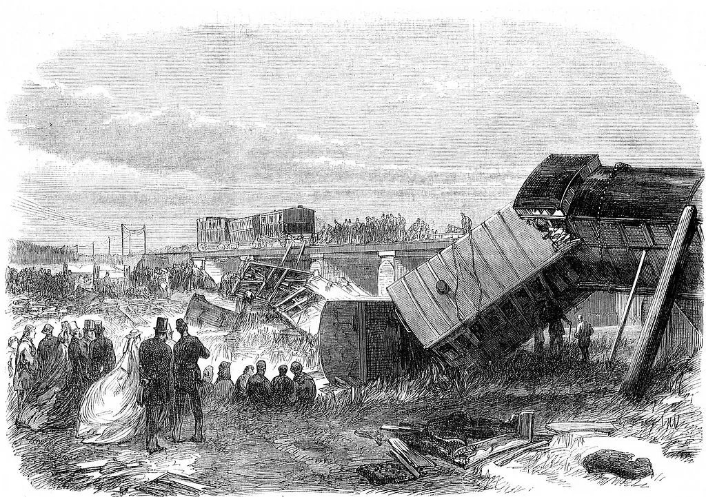 SketchesbyBoze's tweet photo. In the annals of badassery it’s hard to beat Charles Dickens, who nearly died in a train crash in 1865. With the car hanging over a ridge, he climbed out through a window, then, remembering he had left his unfinished manuscript in a coat pocket, climbed BACK in and retrieved it. https://t.co/RbxbjbUa7M