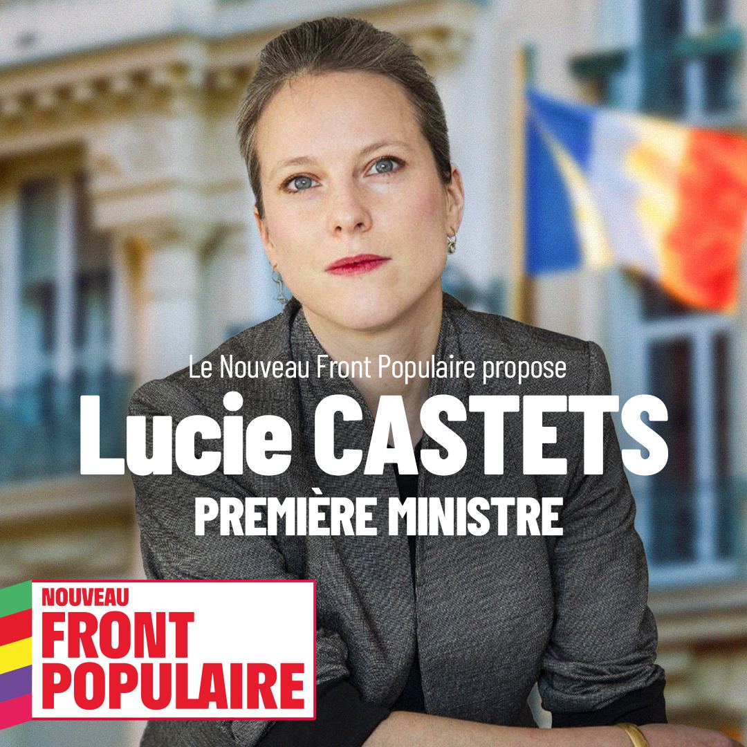 ✊ Le Nouveau Front Populaire propose Lucie Castets comme première ministre ! 

Personne ne comprendrait qu' <a href="/EmmanuelMacron/">Emmanuel Macron</a> n'annonce pas très rapidement sa nomination. 

Pour abroger la retraite à 64 ans c'est elle qui nous faut !