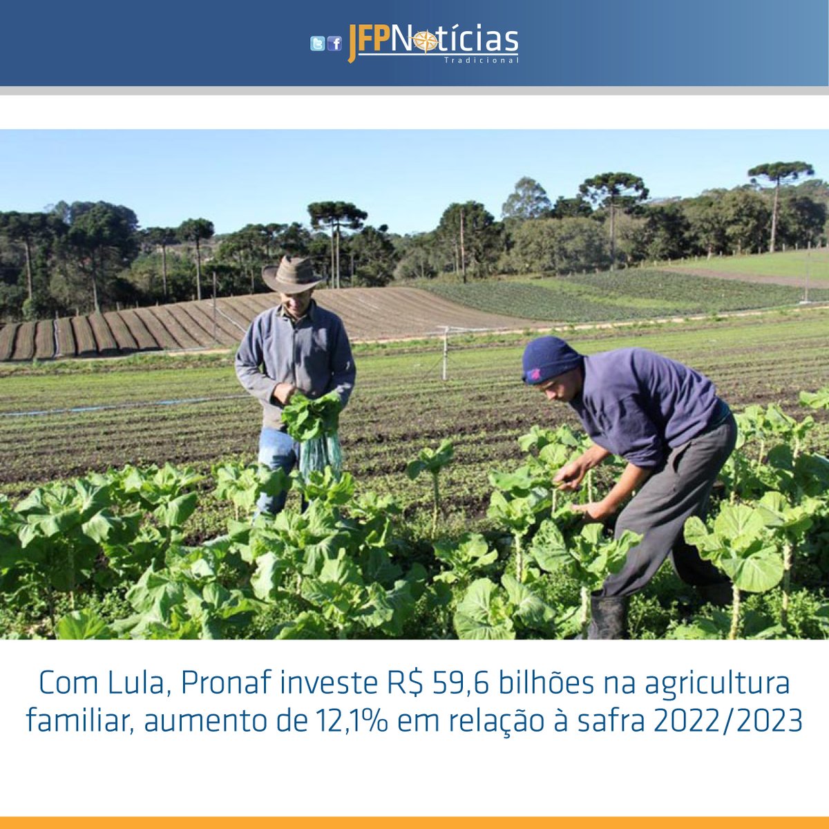 jfpnoticias's tweet photo. Com Lula, Pronaf investe R$ 59,6 bilhões na agricultura familiar, aumento de 12,1% em relação à safra 2022/2023
#Pronaf #AgriculturaFamiliar #Lula #PlanoSafra #CréditoRural #SegurançaAlimentar #Agroecologia #MulheresRurais #Microcrédito
https://t.co/h8ek6Sh6QT https://t.co/FyNJoChdWG