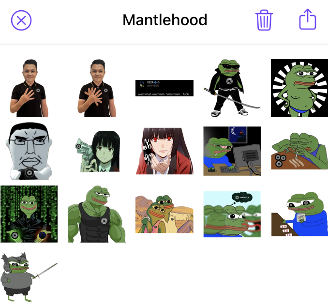 dao_lbrian's tweet photo. Sticker inspiration:

Check out these sticker packs created by your local Methamorphed Citizens:
@0xMantleIntern - https://t.co/6cSz4N7U39
@calvinvino1 - https://t.co/Qz31iFLBXW
@sashania21 - https://t.co/1X0AgXhyJi
yours truly - https://t.co/s6zjLPcnRT