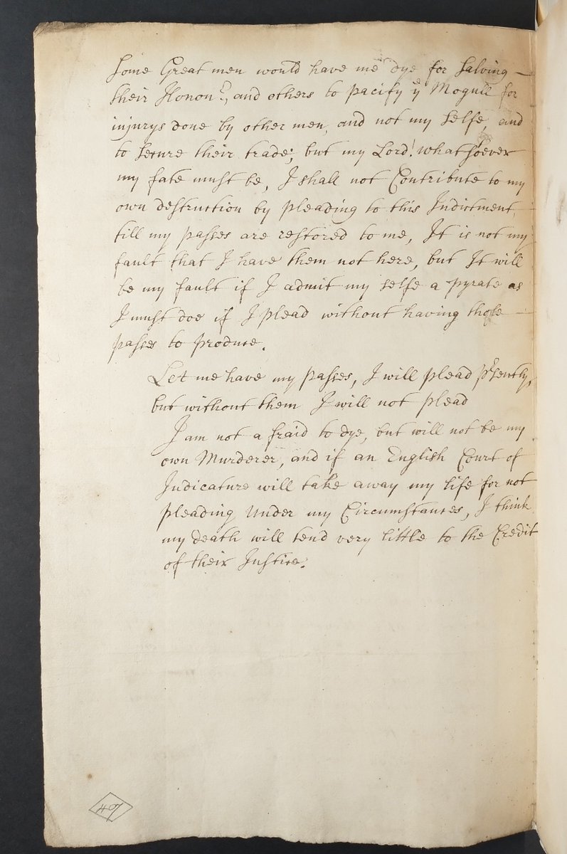 PardonCptnKidd's tweet photo. A drafted letter from William Kidd, in which he attempts to dispute his guilt of piracy in the Indian Ocean.

#pardoncaptainkidd #piratehistory #nauticalhistory #captainkidd #history #historicalfacts https://t.co/qZj8NB84ug