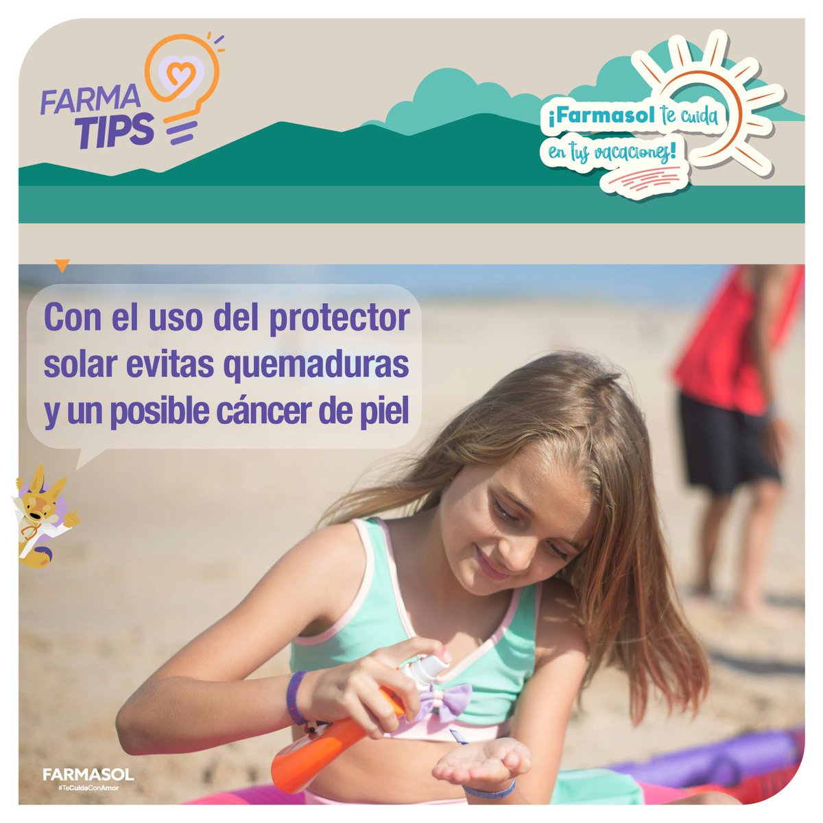 FarmasolEp's tweet photo. #FarmaTips si sales de vacaciones ☀️ 👇
Consejos importantes a seguir, recuerda que en Farmasol tenemos todo para tu cuidado a precios solidarios.
#FarmasolTeCuidaConAmor 🫶🏻
#AmorPorCuenca ❤️💛
@czamoramatute
@MunicipioCuenca
@JL_UlloaLopez https://t.co/9JI3yA5zq6
