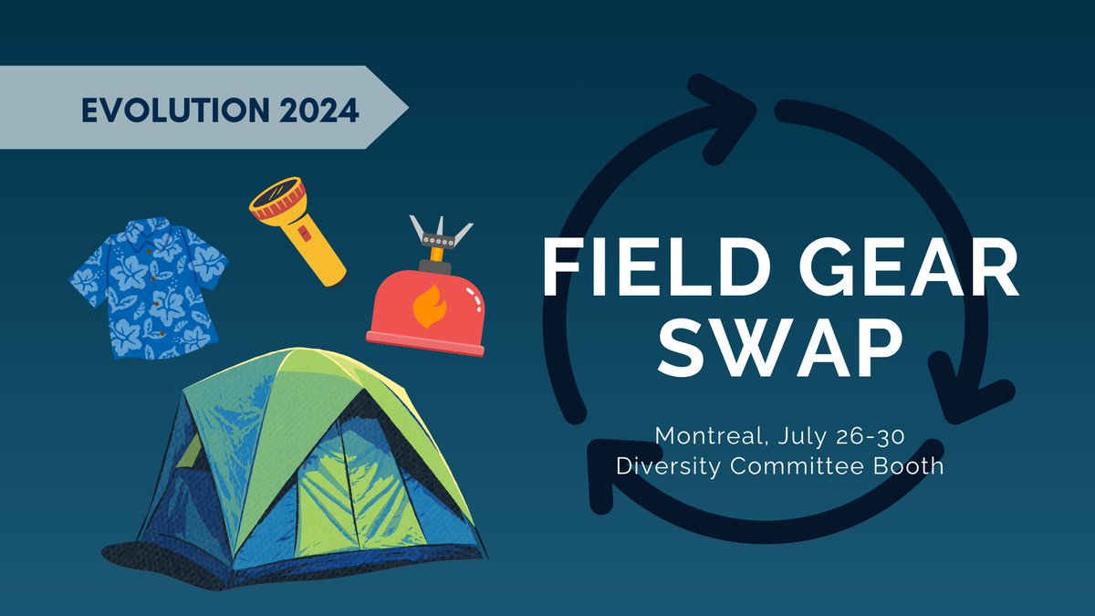 Packing for #Evol2024? Bring your new and gently used field gear and clothes that you no longer use and would like to donate to the Field Gear Swap! Hosted by the tri-society diversity committees - drop by their booth to donate or pick up! evolutionsociety.org/news/display/2…