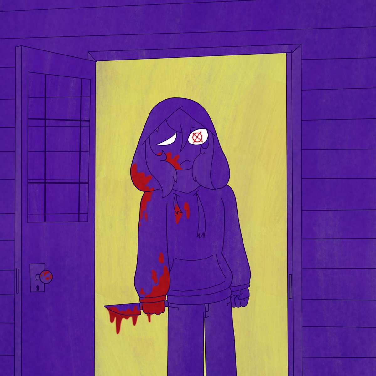 1969Avi's tweet photo. #art #drawing #digitalart #jeffthekiller #slenderverse #colorpalettechallenge 

he's only dangerous when possessed https://t.co/AWn3P07g83
