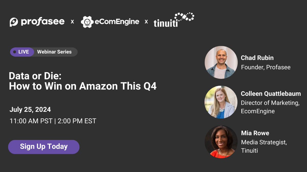 itschadrubin's tweet photo. ✉️ To my fellow Amazon sellers:

CC: Jeff Bezos, Prime Day survivors, Q4 preppers

Navigating Amazon is no easy task. The marketplace is designed to thin out your profits.

And as Amazon’s policies and fees evolve, so does the pinch on our wallets.

Thriving on Amazon takes a community of experts.

That’s why on Thursday, July 25th, at 2PM EST, I’m joining forces with specialists from eComEngine and Tinuiti for a FREE webinar:

Data or Die: How to Win on Amazon This Q4.

What I'll cover:

🌈 Prime Day Insights: Tailor your Q4 pricing by understanding customer behavior and price sensitivity from Prime Day data.

🌈 Strategic Budgeting: Don't just outspend the competition—outsmart them. Shift from ACOS and ROAS to POAS, focusing on Profit Over Ad Spend.

🌈 Unified Strategies: Integrate pricing and advertising to unlock maximum contribution profit. Learn how to align these critical levers to optimize your financial outcomes.

...and much more.

Secure your FREE spot here: https://t.co/HUDoKK3Z83

Let's go get that $$$ in Q4!