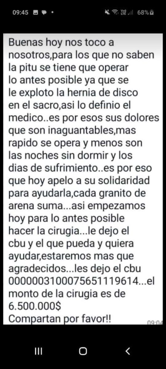 Compartir,toda ayuda surve es para mi mama