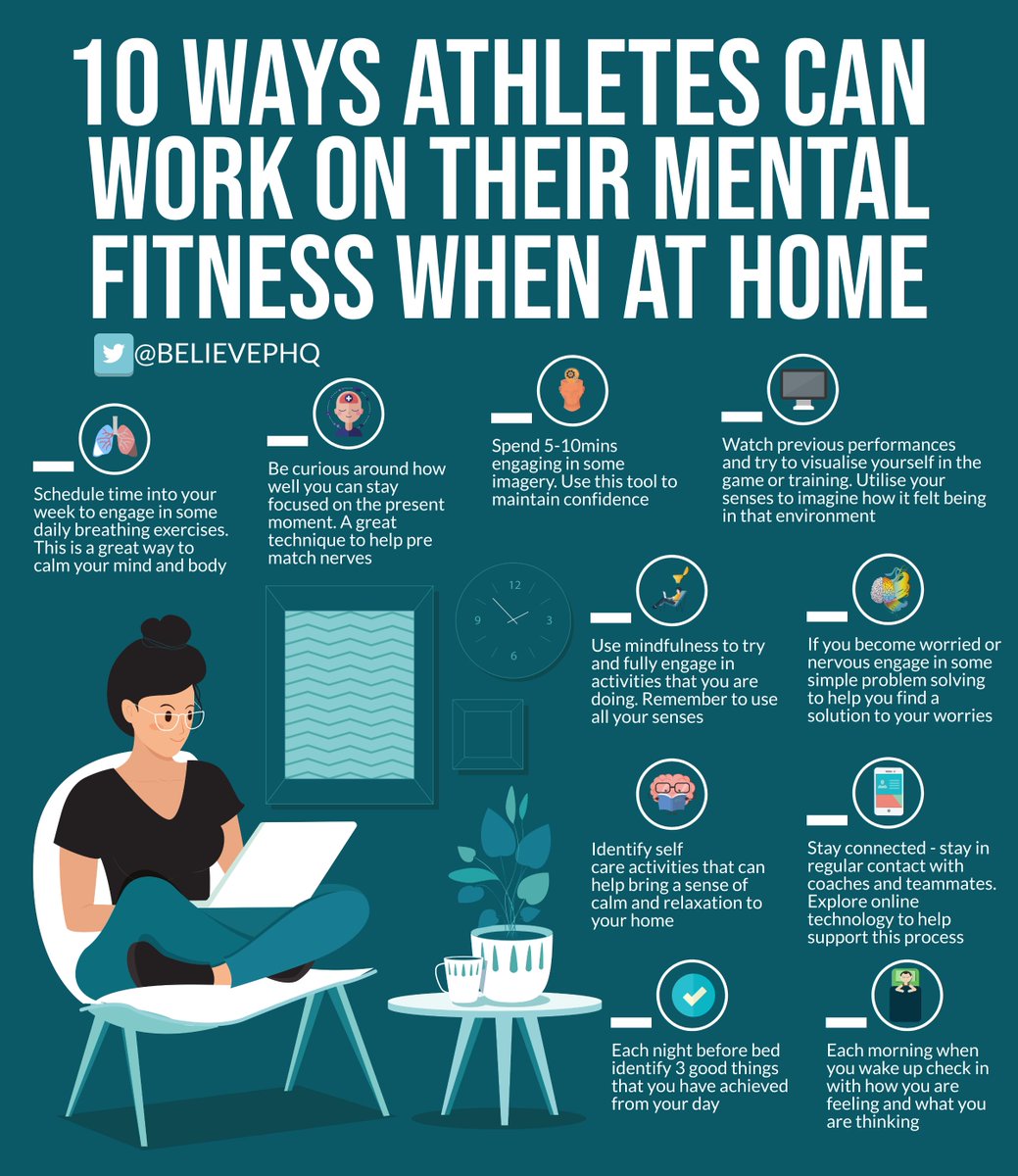 10 ways athletes can work on their mental fitness when at home

When it comes to Mind Health, it's in the actions you take, every day. If you want your athletes to get better then this might be for you: believeperform.com/mental-fitness…

 #mentalfitness  #mindfulnessmatters