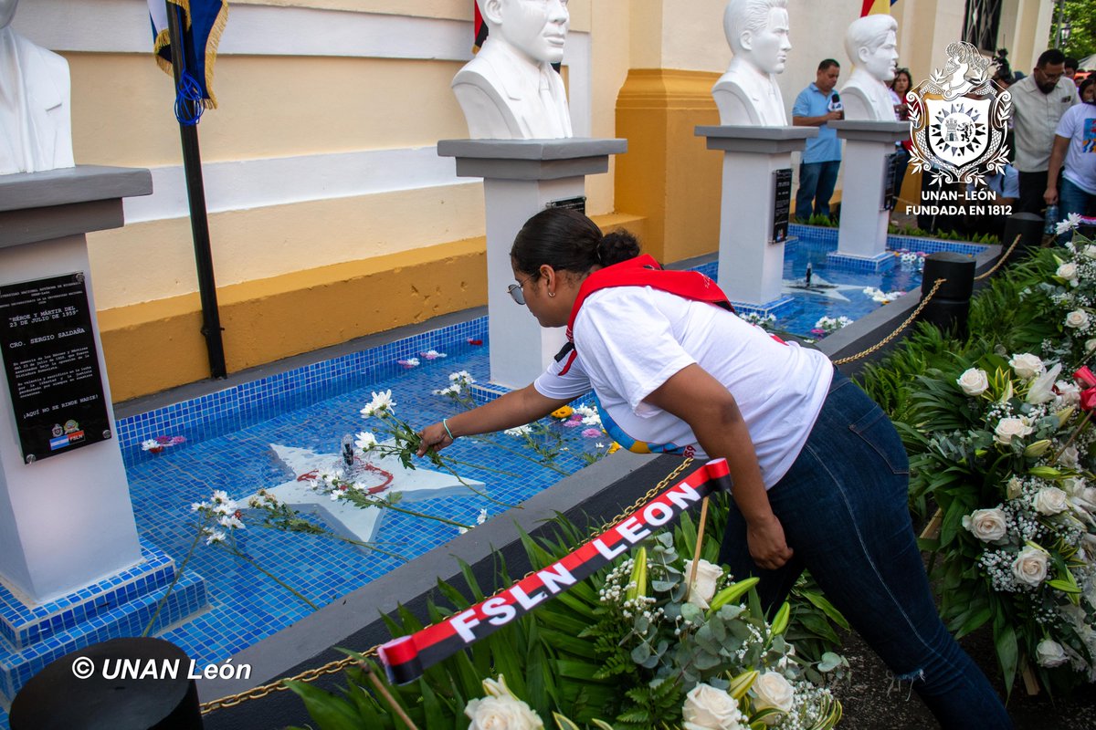 Depósito de ofrenda para conmemorar el 65 aniversario de la gesta heroica de Mauricio Martínez, José rubí, Erick Ramírez y Sergio Saldaña “su memoria y legado vive en esta nicaragua bendita y siempre libre” y entrega de reconocimiento especial a la militante del Frente Sandinista