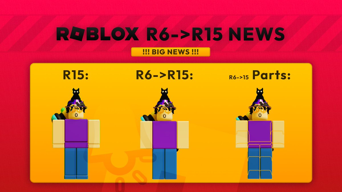 NewsDailyRBLX's tweet photo. Roblox has made more progress towards adding R6 support to R15 games. Height is slightly affected. This could mean R6 will be deprecated very soon.

#Roblox #News #RobloxNews #R15 #R6 https://t.co/bBUWLBh0ER
