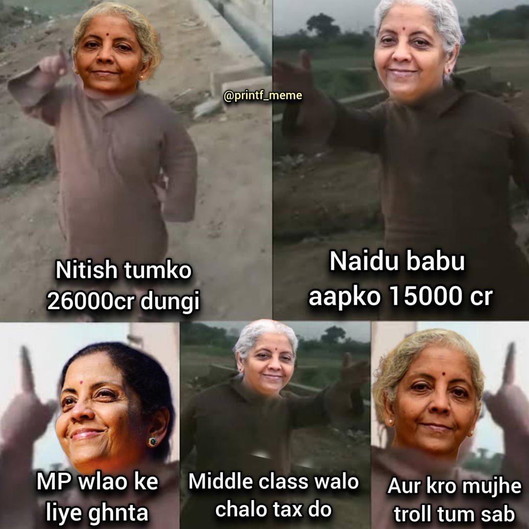 lakshay2550's tweet photo. Budget At A Glance
Yeh Nitish Aur Kitna Bheek Mangenge Yaar 🤡🤡
We all Know Where The Money is Going 😥😒😒
.
#Budget2024 #IPL2025 #TaxTerrorism #Nirmalasitaraman #SLASH #BishopCasey #BudgetSession #Middleclass #paobc #Budget https://t.co/IxB6oOktDy