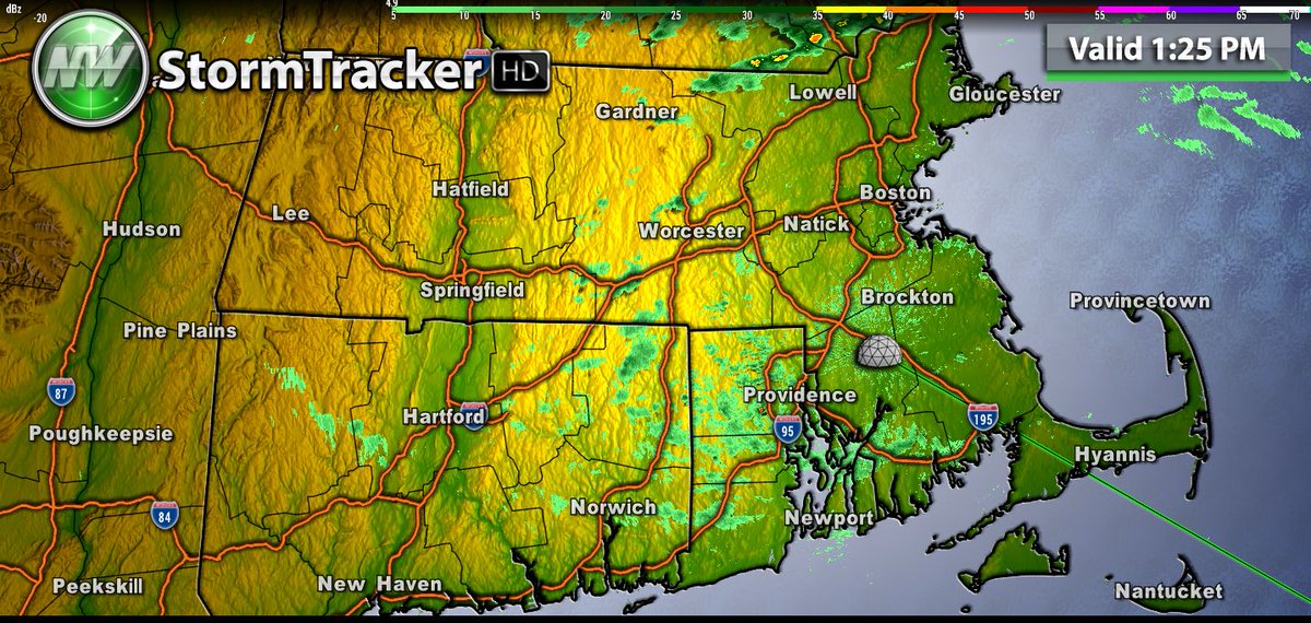 Good afternoon! It's a mostly cloudy and muggy day across #SNE, featuring scattered showers and temperatures mainly in the 70s: