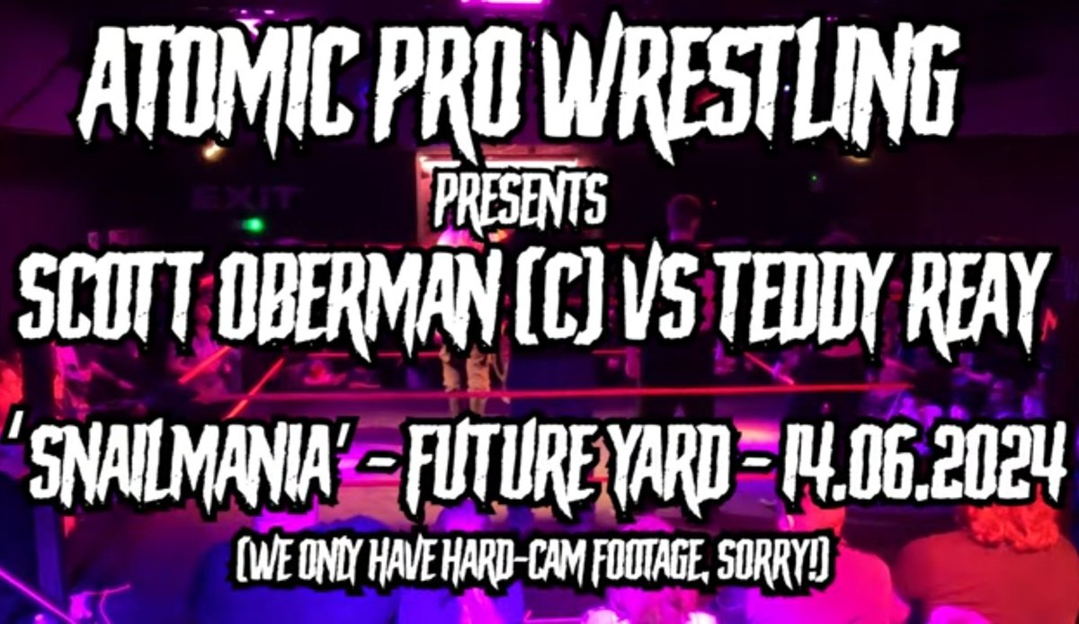 WrestleAtomic's tweet photo. FREE WRESTLING!
Looking for something to watch with your tea? How about the BANGER main event from our last show, SCOTT OBERMAN (c) VS TEDDY REAY?

Here it is, in full, on our YOUTUBE fer freebies. Give us a Like &amp; Subscribe while you're at it.

https://t.co/jwbD6WGcHg

Enjoy! https://t.co/eV6YRRv7w0