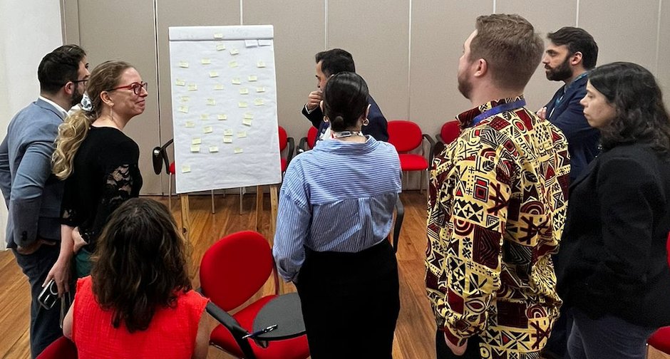 thedatasphere's tweet image. “Concrete action on concrete challenges, locally, regionally and internationally.” Participants design solutions for environmental and health data sandboxes in #AI and #sustainability workshops today in #Rio