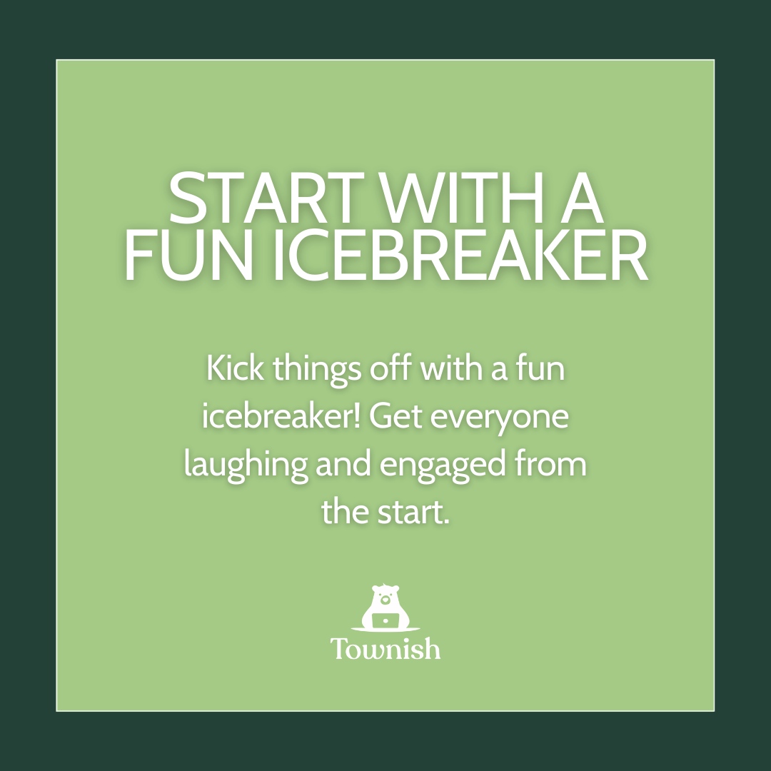 JoinTownish's tweet photo. Ready to make your next team event the best yet? Here’s how:

1️⃣ Start with a fun icebreaker to get everyone laughing and engaged. 
2️⃣ Incorporate team challenges to build camaraderie and teamwork. 
3️⃣ Choose an inspiring location that energizes your team. 
4���⃣ Mix work wit... https://t.co/3hRfI5yf7F