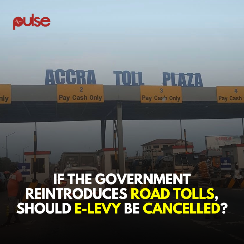 PulseGhana's tweet photo. If the government reintroduces road tolls, should the e-levy be canceled? Why or why not?
#TalkToPulse https://t.co/luhYwq8Yyw