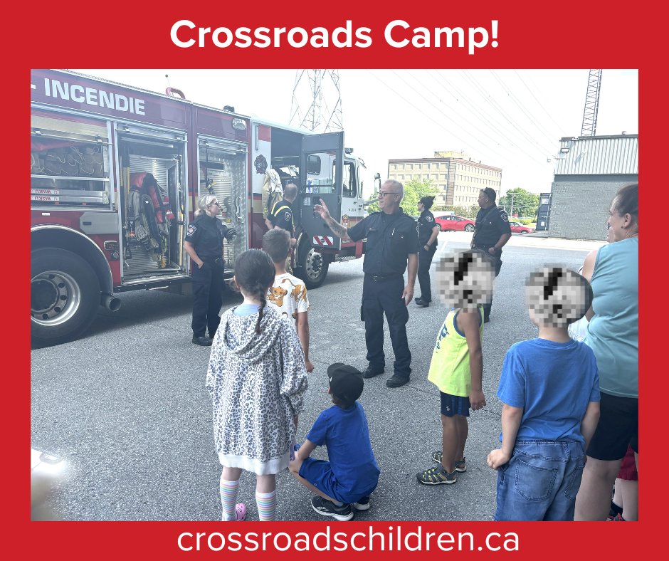 CrossroadCentre's tweet photo. Huge thanks to @OttFire for coming to our summer day camp to show the kids the tools used during rescues and for letting us check out the truck! So interesting and fun! #Firetruck #CampFun https://t.co/kGYRMUbDCE