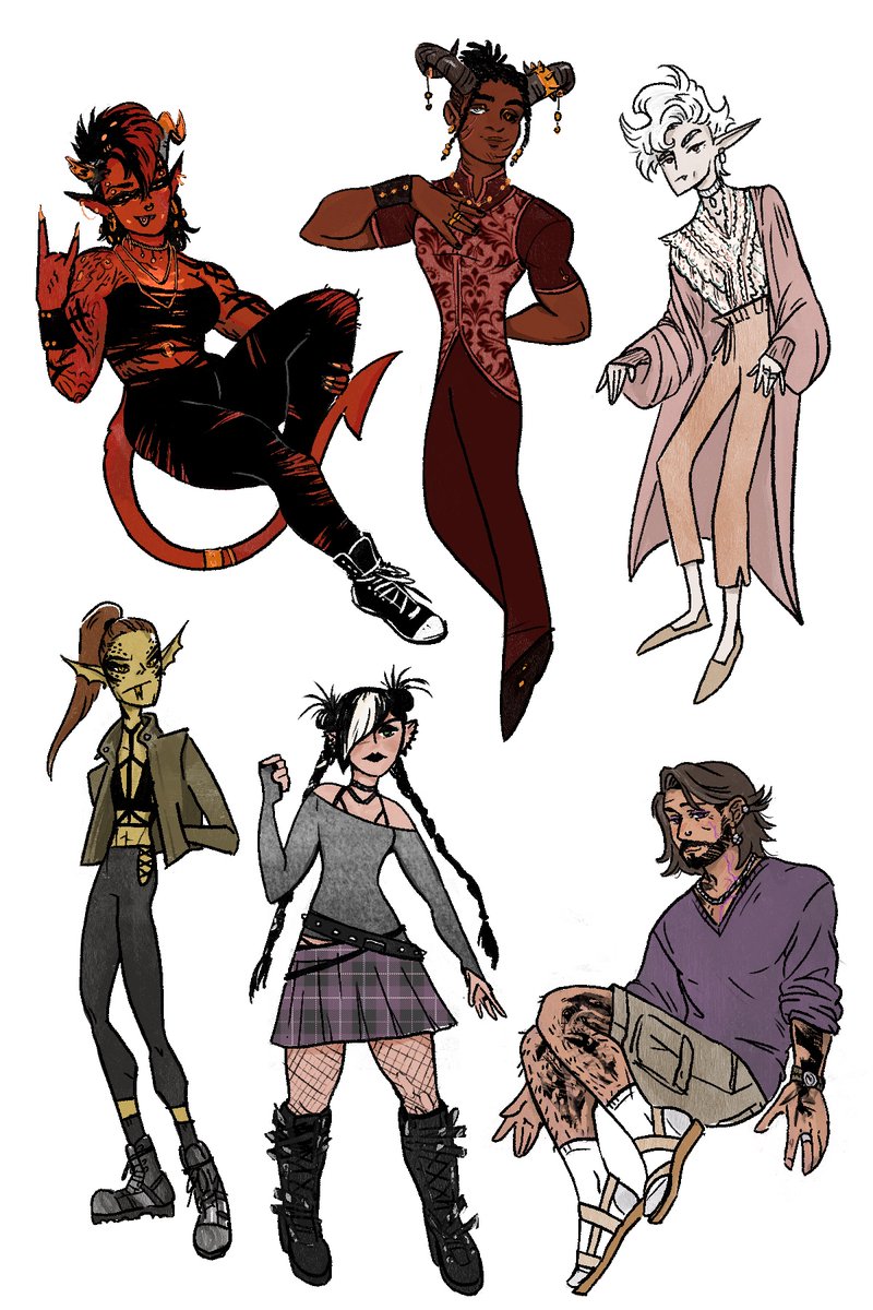 ClearyKaitlin's tweet photo. Modern clothes #bg3 characters
#BaldurGate3 https://t.co/CEzOT9r9Bi