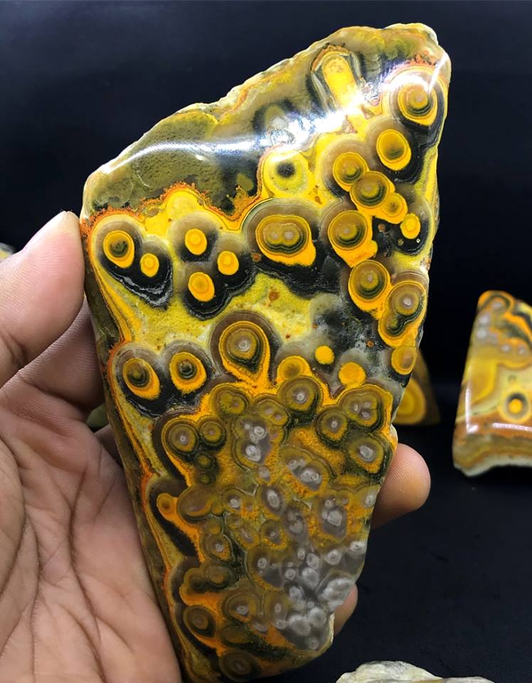 Polished Bumblebee Jasper from Indonesia  

Photo: INDOMINERAL