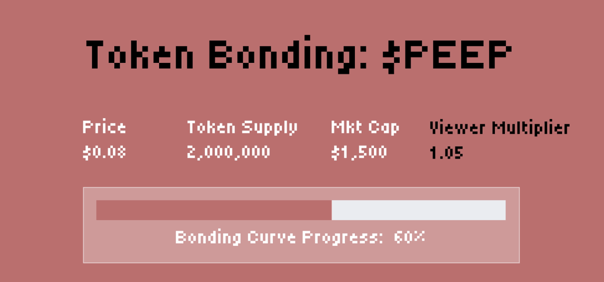 Peeple's Engagement Curve

A novel token issuance mechanism called the Engagement-Weighted Constant Product Market Maker, designed for token launches on Peeple.

This mechanism adjusts token prices based on viewer engagement, raising prices as the video stream gains more viewers.