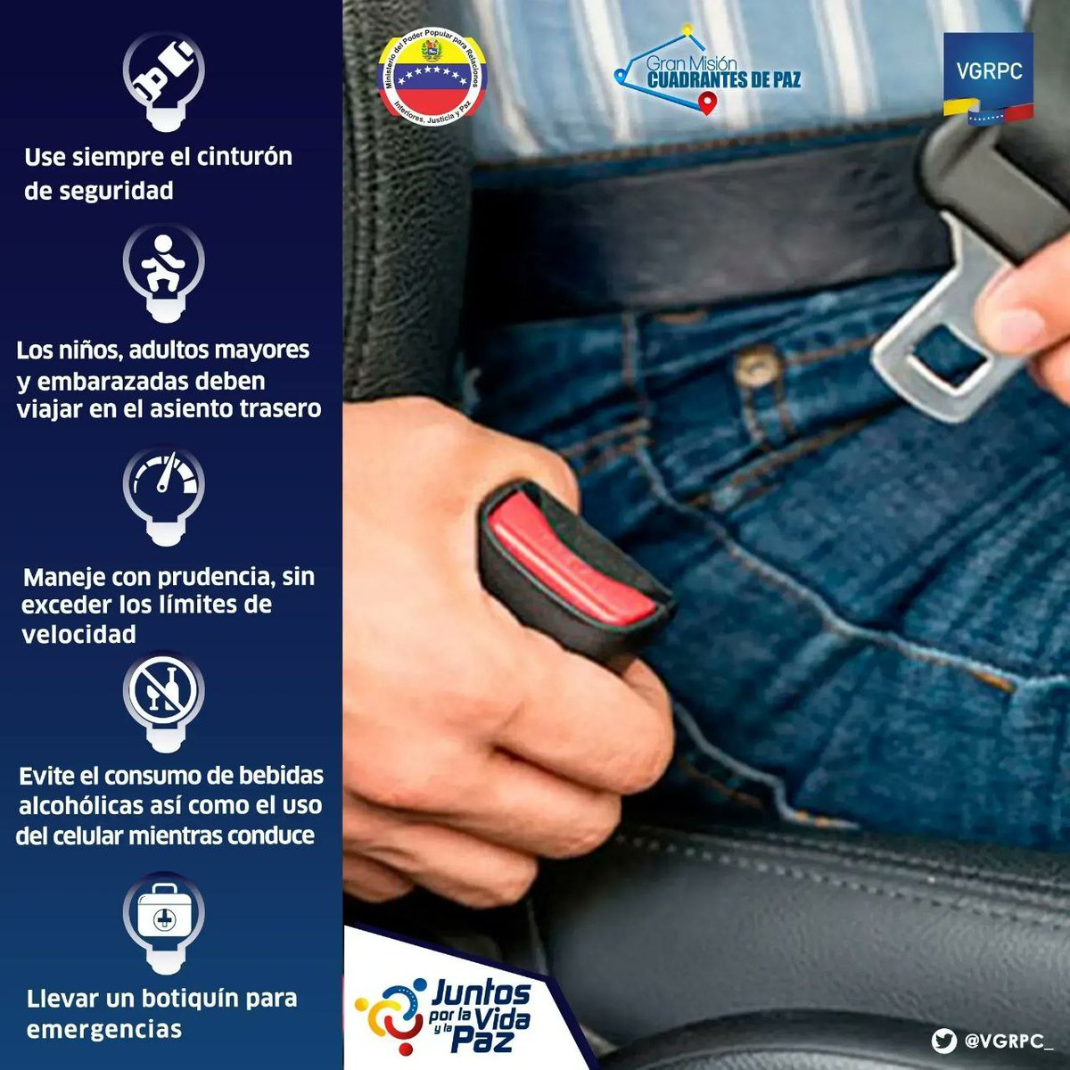 · #Prevención ⚠️ ¡Viaja seguro! Sigue estas recomendaciones para iniciar tu viaje, reduce los riesgos y llega seguro a tu destino.

#SoloQueremosSalvarVidas
#AfirmativosYPaLante