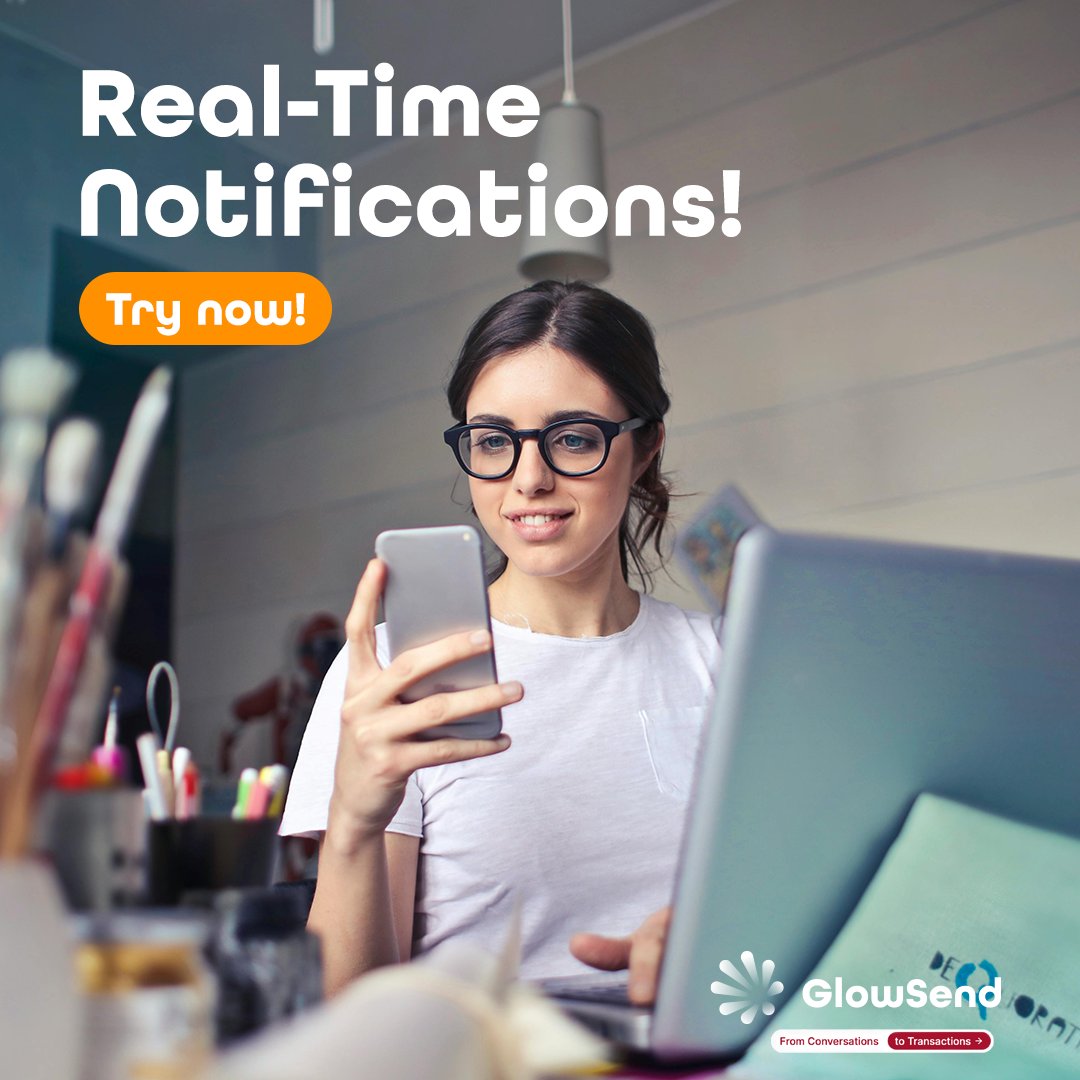 glow_send's tweet photo. Stay updated with real-time notifications on payments and orders with GlowSend through WhatsApp. Never miss a beat! 🔔

#GlowSend #WhatsApp #digitalsolution #chatbusiness https://t.co/jiRGztsNC0