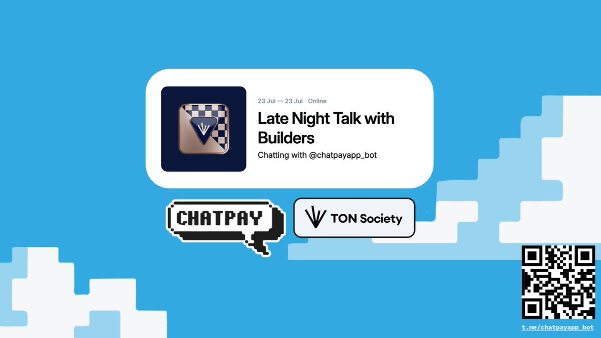 chatpay_app's tweet photo. We are glad to be hosting this evening's @ton_society  to talk about data, AI, privacy, the TON ecosystem, and our approach to web3: empowering users and allowing them to earn from their chat data.

We are streaming live on Telegram and X in 20 min. 
https://t.co/drUDEktxOo https://t.co/2ebZMvKGXI