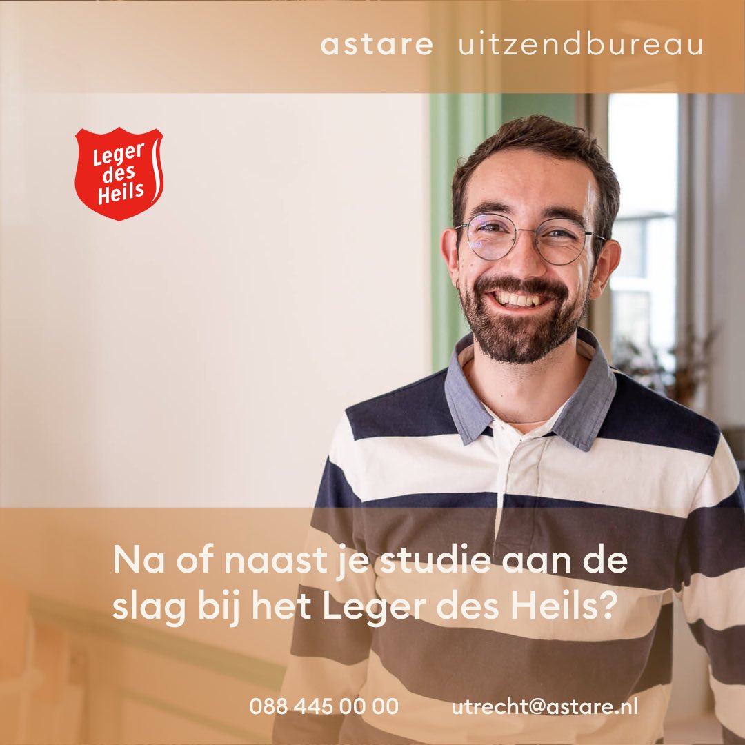 AstareZorg's tweet photo. 𝐍𝐚 𝐨𝐟 𝐧𝐚𝐚𝐬𝐭 𝐣𝐞 𝐬𝐭𝐮𝐝𝐢𝐞 𝐚𝐚𝐧 𝐝𝐞 𝐬𝐥𝐚𝐠 𝐛𝐢𝐣 𝐡𝐞𝐭 𝐋𝐞𝐠𝐞𝐫 𝐝𝐞𝐬 𝐇𝐞𝐢𝐥𝐬?

Voor verschillende locaties van het Leger des Heils in Amsterdam zoeken wij studenten en startende zorgprofessionals die vanuit de herstelvisie kwetsbare mensen ondersteunen. https://t.co/90qEzawWBq