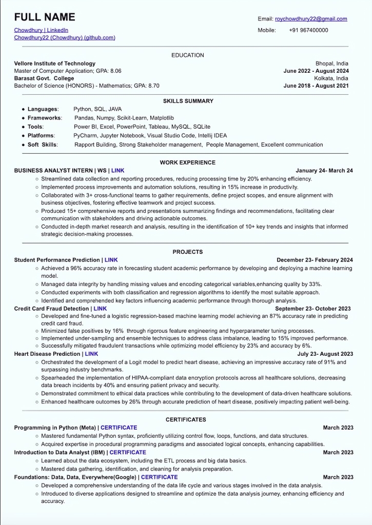 اس Resume (CV) نے کئی لوگوں کوJob Offers حاصل کرنے میں مدد کی ہے۔

جس میں  Google, Microsoft, Amazon  جیسی کمپنیز بھی شامل ہیں۔

 اس جیسی سی وی artificial intelligence سے بنانے کا طریقہ میں بتارہا ہوں:👇