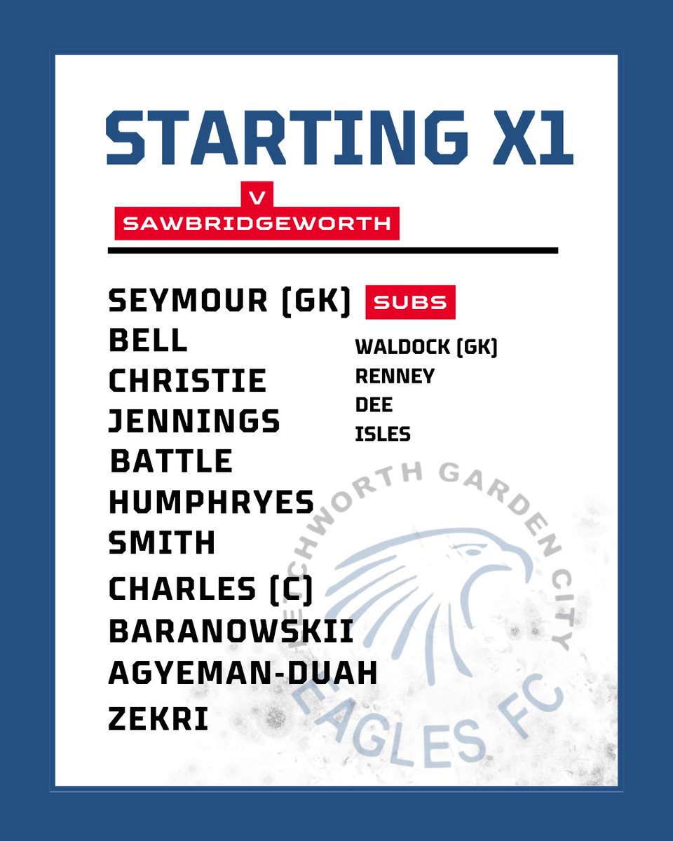 LGCEaglesFC's tweet image. Our first competitive starting 11 of the season in the Herts charity shield🔵⚫️
#letsflyhigh