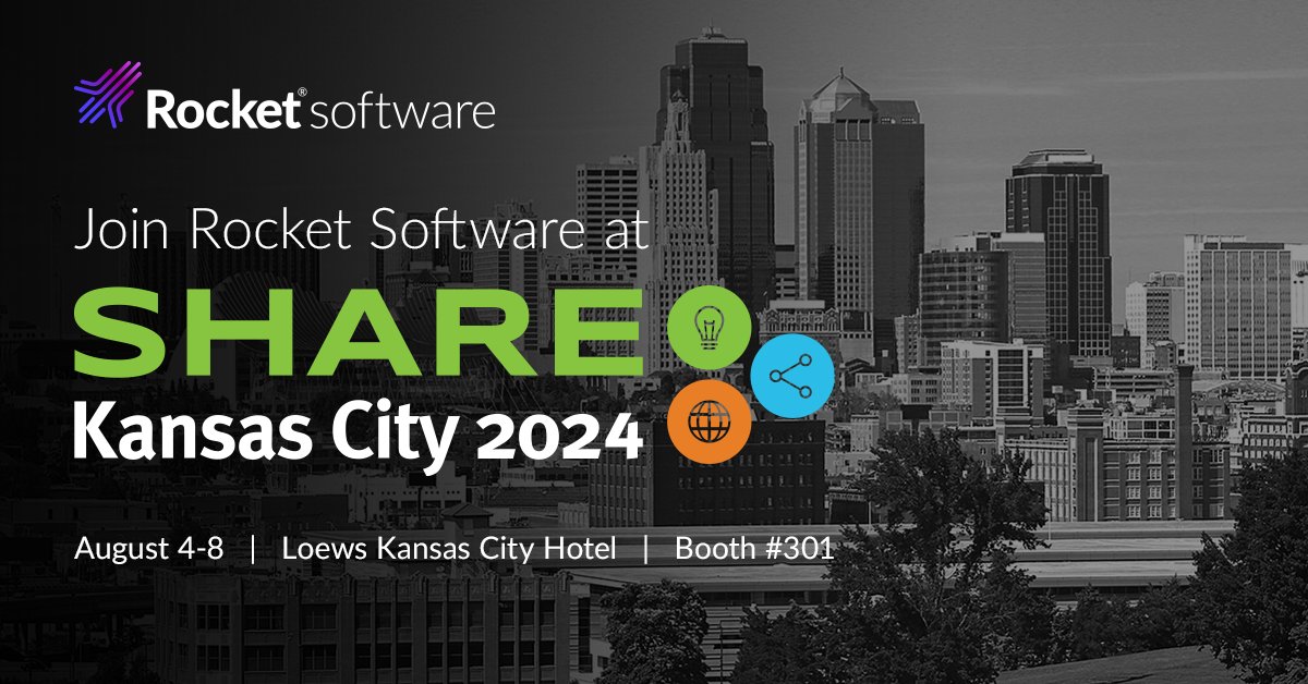 Rocket's tweet image. #SHAREkc2024 is around the corner, and we can’t wait to see you there. Hear from Rocket Software’s senior leaders on managing complexity and optimizing hybrid cloud environments and be sure to continue the conversation with our team at booth #301.

More: brnw.ch/21wLsaI