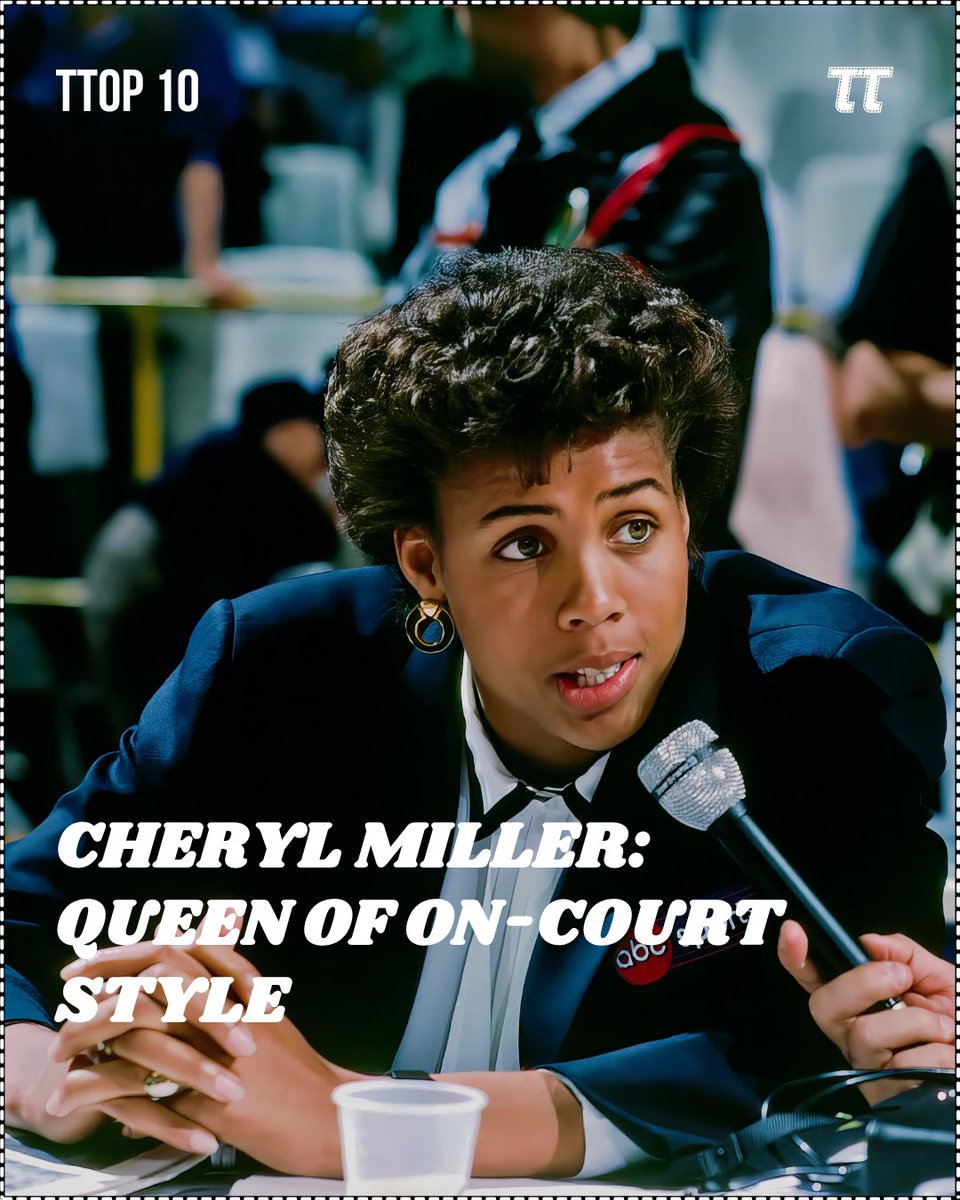 ttopthreads_x's tweet photo. TTOP 10 | CHERYL MILLER: HOOP STYLE QUEEN

We're paying homage to the basketball icon whose fashion sense was as sharp as her jump shot. 

[THREAD]

#cherylmiller #fyp #foryoupage #fashionforyou #nba #ttop10 #ttopthreads https://t.co/CdErGuyy4v
