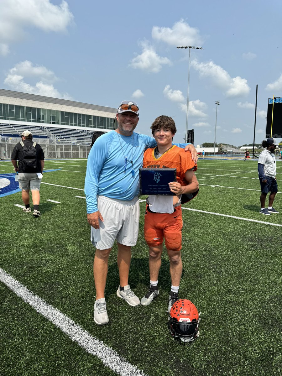 Josh Anderson 🇺🇸 (@dakst8football) on Twitter photo Congratulations to the <a href="/DSUFootball/">Dakota State University Football</a> 9-Man HS Camp Big Man MVP: Shawn Crouch from Spring Grove, MN, and to the Skill MVP Talon Haines from Philip, SD.
Congratulations to the TROJAN Challenge Camp Champs, Howard Tigers!!
@DSU_Trojans Congratulations to the <a href="/DSUFootball/">Dakota State University Football</a> 9-Man HS Camp Big Man MVP: Shawn Crouch from Spring Grove, MN, and to the Skill MVP Talon Haines from Philip, SD.
Congratulations to the TROJAN Challenge Camp Champs, Howard Tigers!!
@DSU_Trojans