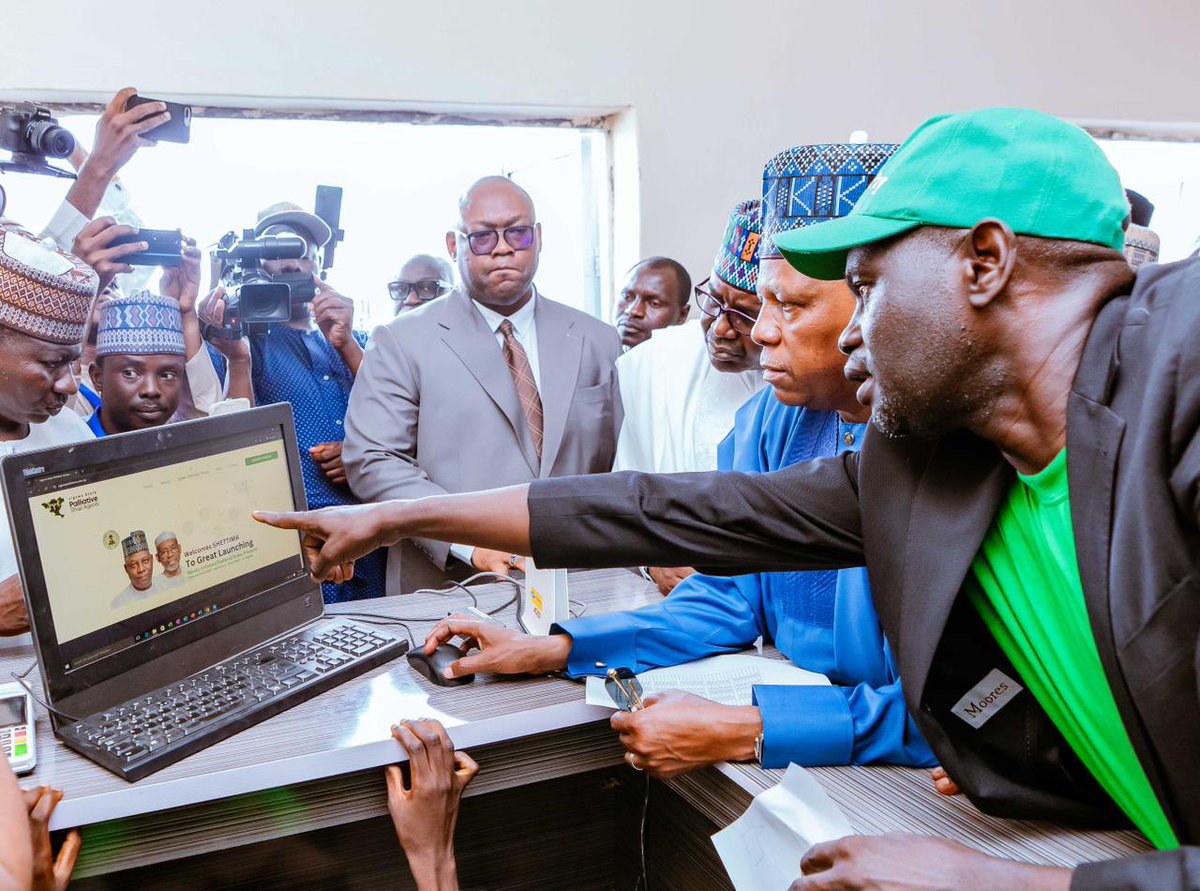 Sharksawn's tweet photo. The Vice President, Senator @KashimSM, has said Nigeria is not just catching up with the rest of the world but is also poised to overtake them in terms of economy and technology.

He stated this on Tuesday when he launched the AI Expertise Blockchain and Technology Training and Outsourcing Initiative in Dutse, the Jigawa State capital, as part of Nigeria's strategy for digital transformation and leadership in Africa.

While in Jigawa, Senator @KashimSM had earlier launched the 4th edition of the Expanded National Micro, Small and Medium Enterprises (MSMEs) Clinic, disclosing that President @officialABAT has ordered that a grant of N150,000 should be given to each of the business owners in the State as the Federal Government's support to MSMEs across the country.

He noted that the N150,000 grant is an outright grant that does not require beneficiaries to repay.