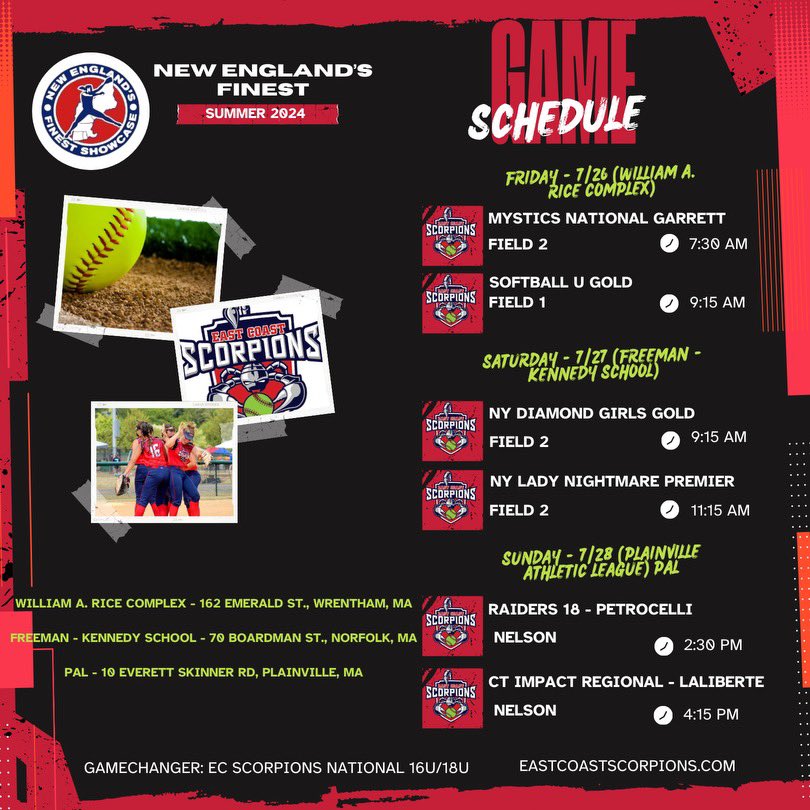 🚨NE Finest Schedule Drop 🚨 Last one best one! 🦂