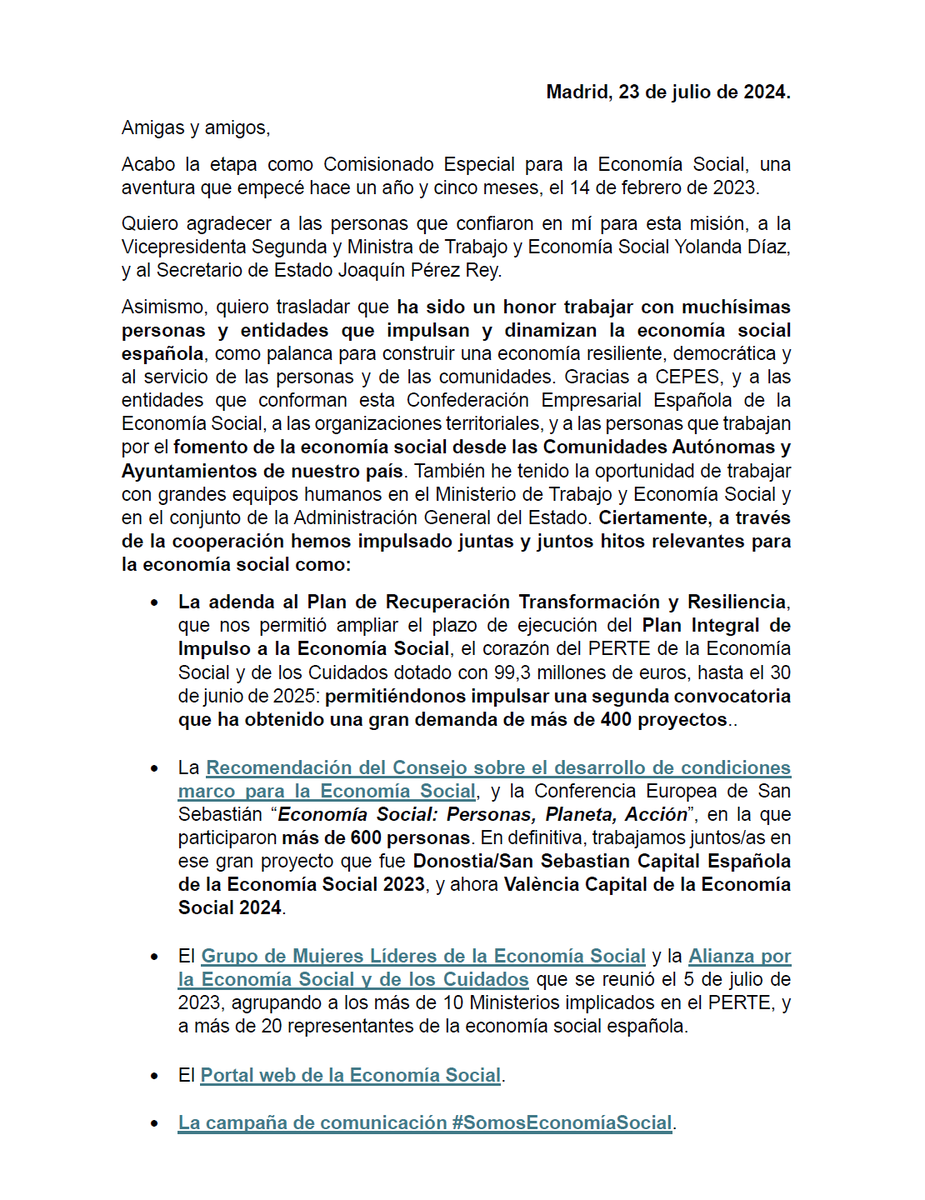 VictorMeseguer_'s tweet photo. 🤝Amigas, amigos, acabo la etapa como Comisionado Especial para la #EconomíaSocial y lo hago agradecido por esta enorme oportunidad

Orgulloso de lo mucho que hemos conseguido junt@s

Muy orgulloso de la #EconomíaSocial Española y de las personas que la impulsan #PERTE_ESyEC https://t.co/KJP7pUHEtU