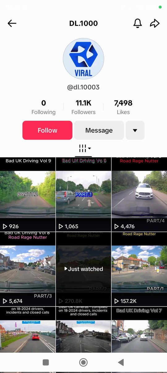LondonDashcam's tweet photo. Trying to report this account on @tiktok_us @tiktok_uk for stealing my videos off of my YouTube channel and putting them on #TikTok as their own is practically impossible terrible system #TikTok https://t.co/pmnDImqLaI