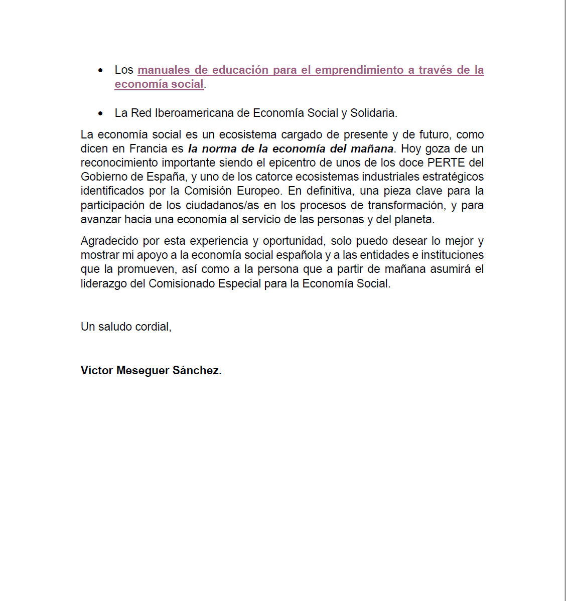 VictorMeseguer_'s tweet photo. 🤝Amigas, amigos, acabo la etapa como Comisionado Especial para la #EconomíaSocial y lo hago agradecido por esta enorme oportunidad

Orgulloso de lo mucho que hemos conseguido junt@s

Muy orgulloso de la #EconomíaSocial Española y de las personas que la impulsan #PERTE_ESyEC https://t.co/KJP7pUHEtU