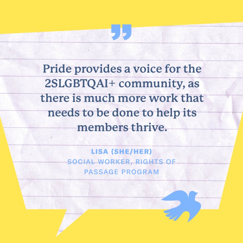 CovenantHouseBC's tweet photo. 🎉We are celebrating Pride all summer long! 🏳️‍🌈

Lisa, Social Worker for the Rights of Passage program at CHV, shares her thoughts on the importance of being an ally.

Read more about the importance of Pride and about being an ally, in our latest blog 👉: https://t.co/itdsZu6MYi. https://t.co/3F0WdxPYDp
