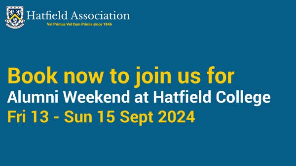 Join us for Alumni Weekend <a href="/HatfieldCollege/">Hatfield College</a> Durham | 13-15 Sept 2024
#AllOneHatfield 💙💛🦁
#VelPrimusVelCumPrimis
Read more ⤵️
hatfield-association.co.uk/events/2024-al…