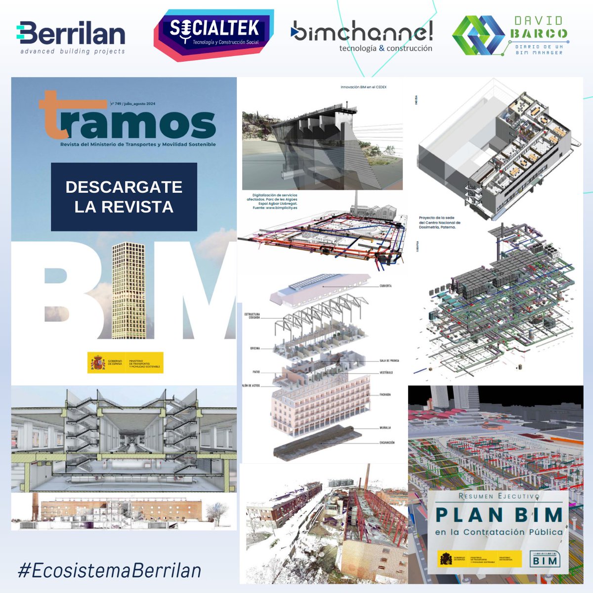 qbimgest's tweet photo. 🍃📈 Felicidades a la Comisión BIM por la publicación del número especial sobre #BIM de la #RevistaTRAMOS. 💻 Desde el Ministerio, se está liderando la #digitalización del sector de la construcción con la implementación de BIM 

¡No te lo pierdas! ⤵
https://t.co/ufTiRJmBla https://t.co/8zjtxHR6gh